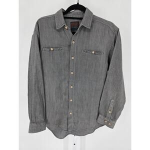 Grass Roots Collection Mens Sz M Long Sleeve Button Up Shirt Gray Textured